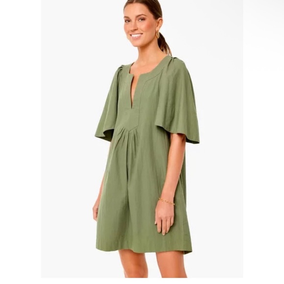 Tuckernuck x Pomander Place | Olive Green Finley Flutter Sleeve Dress XS Classic - Picture 2 of 15